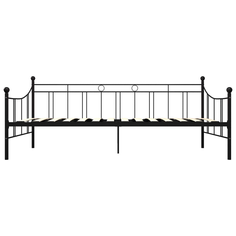 Tagesbett-Rahmen Schwarz Metall 90×200 cm