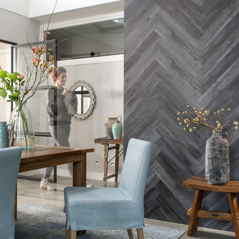 WallArt Dielen Holzoptik Barnwood-Eiche Aschgrau