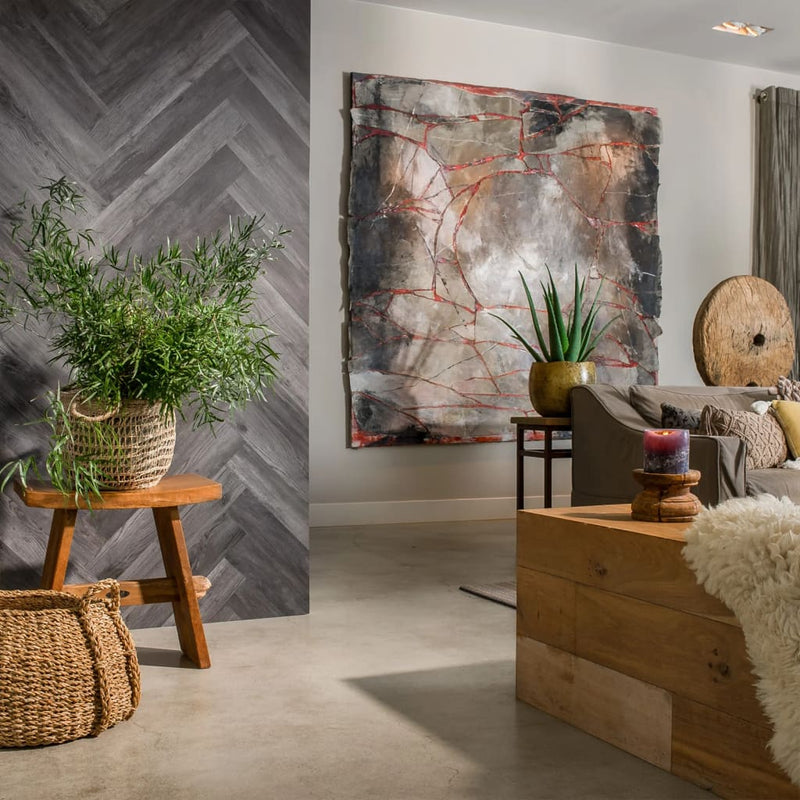 WallArt Dielen Holzoptik Barnwood-Eiche Aschgrau