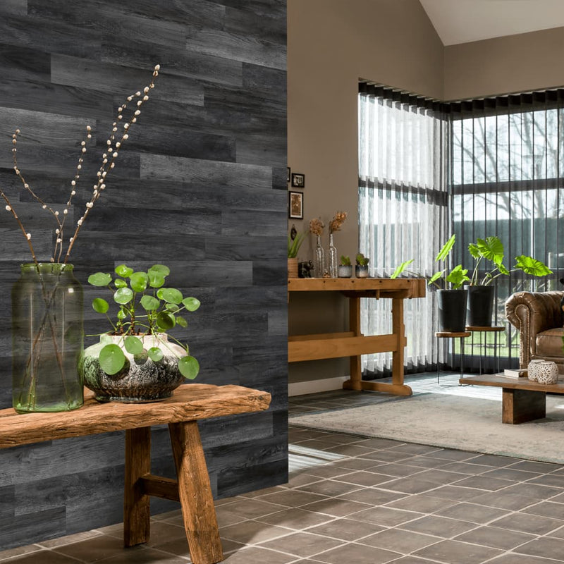 WallArt Dielen Holzoptik Barnwood-Eiche Aschgrau