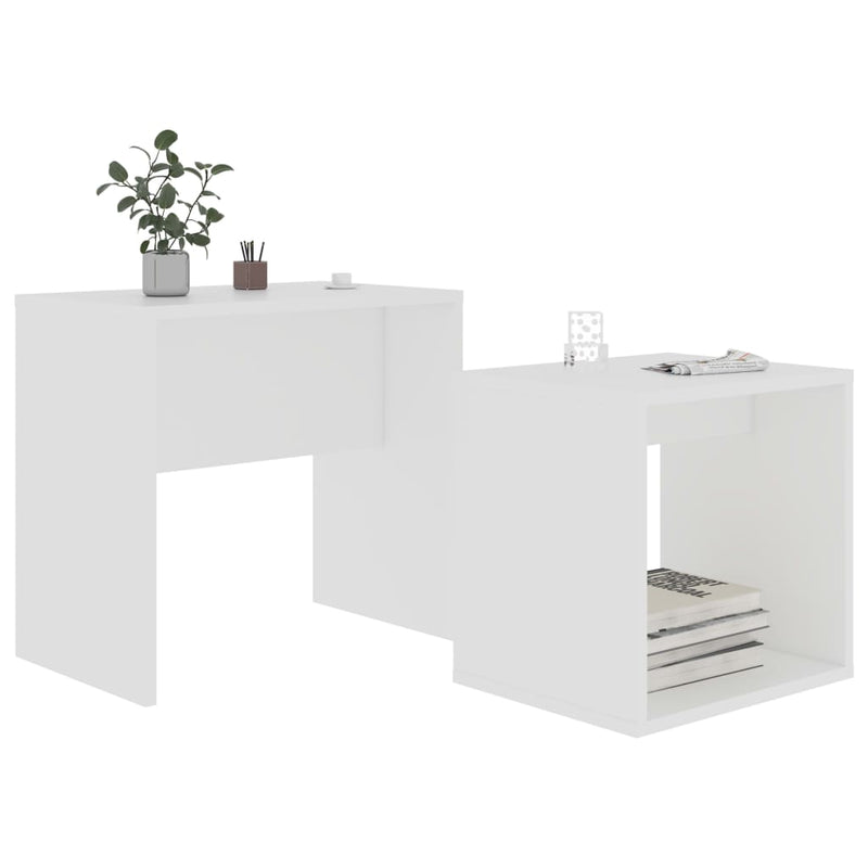 Couchtisch-Set Weiß 48x30x45 cm Holzwerkstoff