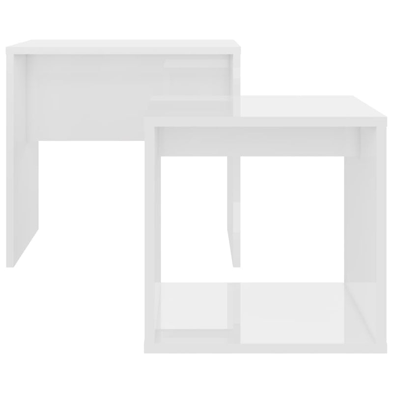 Couchtisch-Set Hochglanz-Weiß 48x30x45 cm Holzwerkstoff
