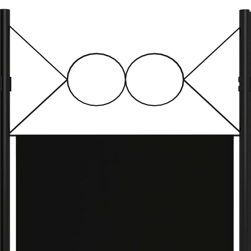 5-tlg. Raumteiler Schwarz 200 x 180 cm