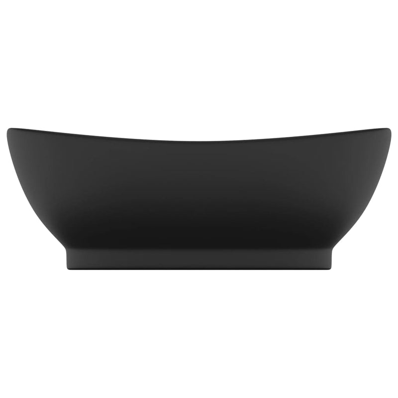 Luxus-Waschbecken Überlauf Matt Schwarz 58,5x39cm Keramik