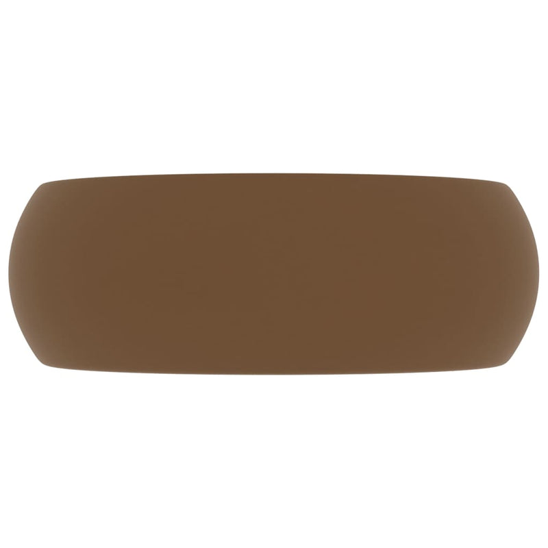 Luxuriöses Waschbecken Rund Matt Creme 40x15 cm Keramik