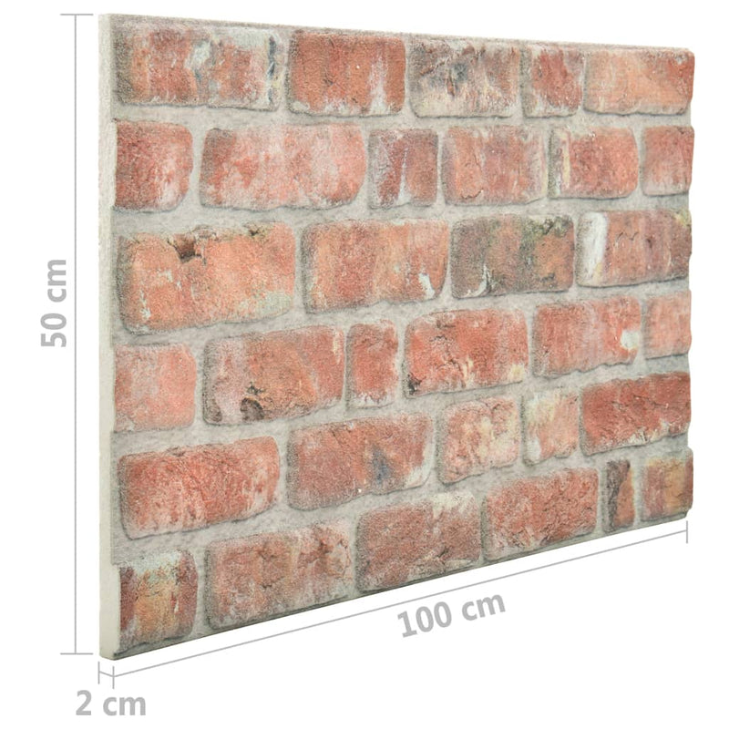 3D-Wandverkleidungen 11 Stk. Rot Steinoptik EPS