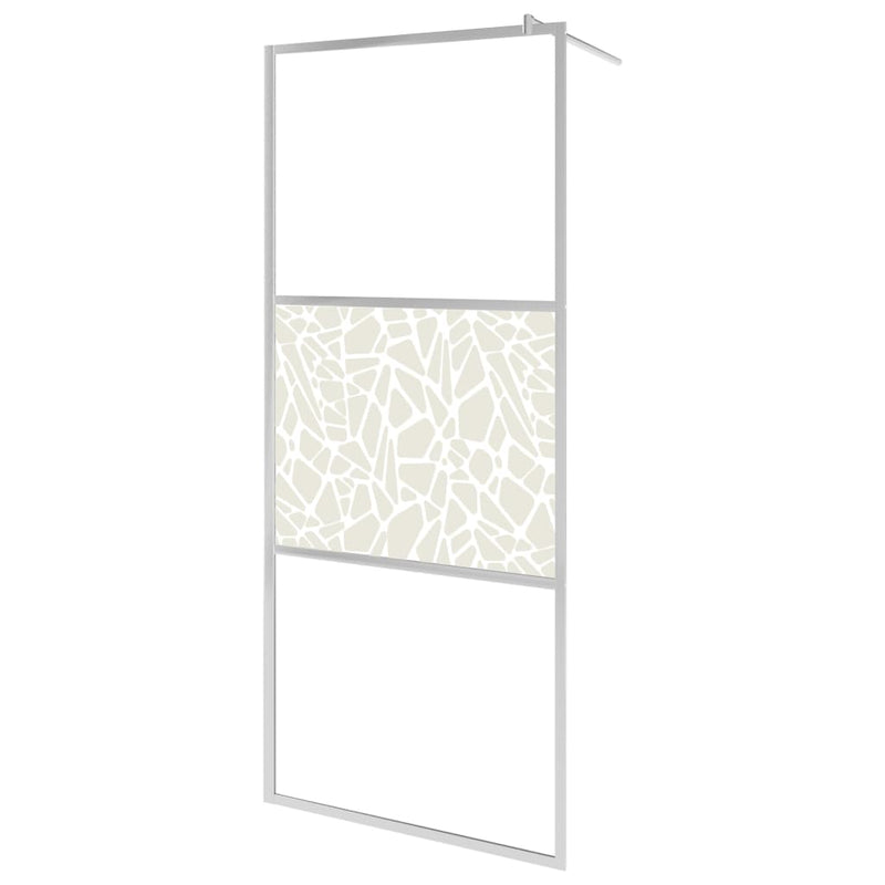 Duschwand für Begehbare Dusche ESG-Glas Steindesign 80x195 cm