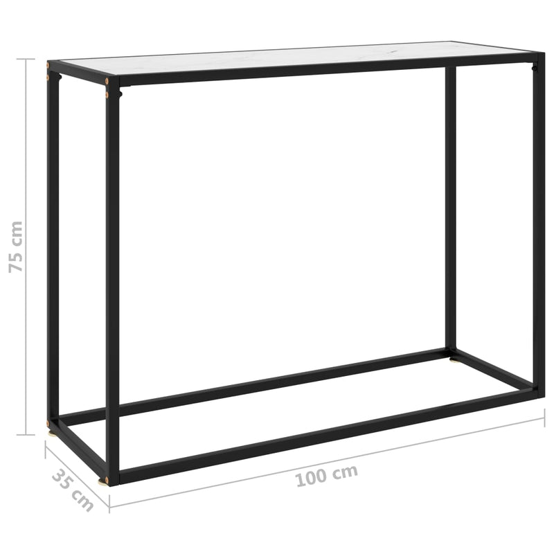 Konsolentisch Weiß 100x35x75 cm Hartglas