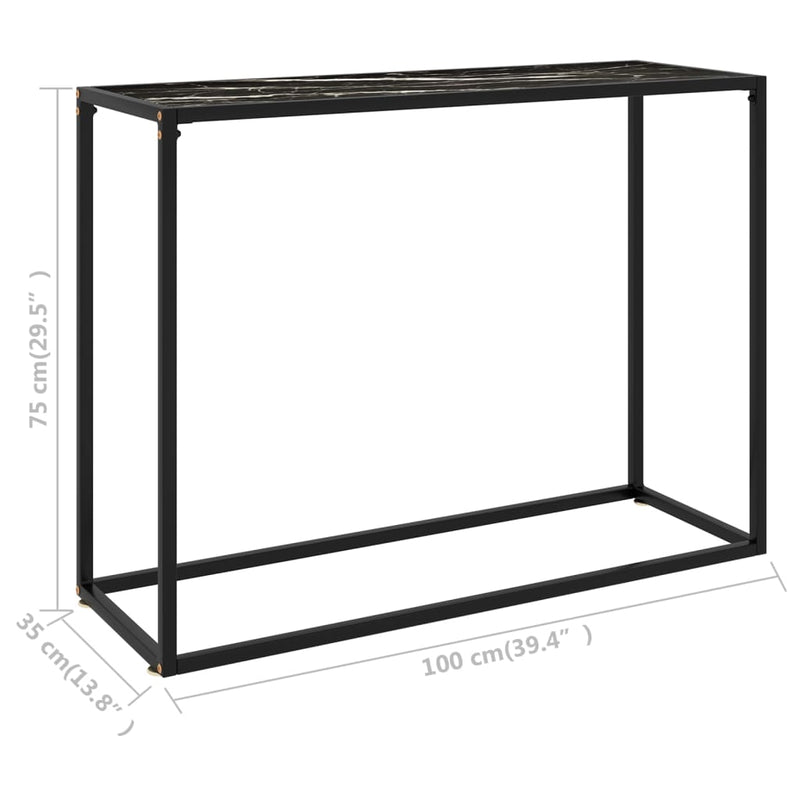 Konsolentisch Schwarz 100x35x75 cm Hartglas