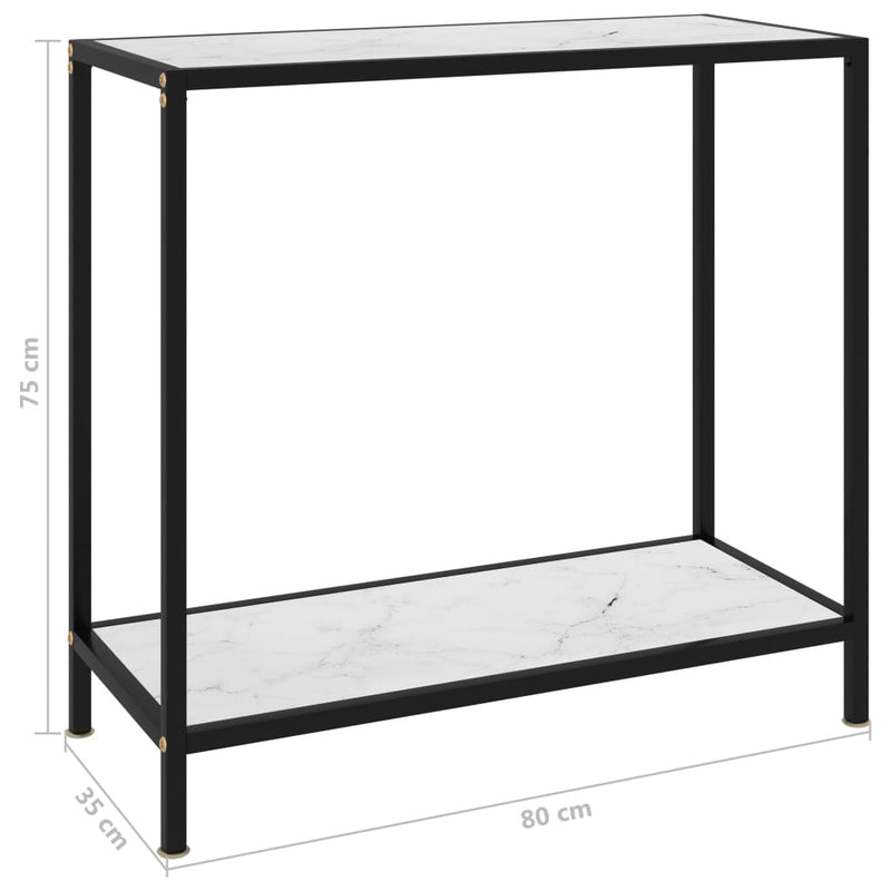 Konsolentisch Weiß 80x35x75 cm Hartglas