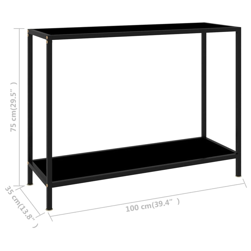 Konsolentisch Schwarz 100x35x75 cm Hartglas