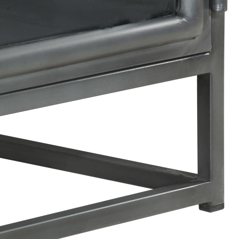 Nachttisch Grau 40x30x50 cm Massivholz Akazie