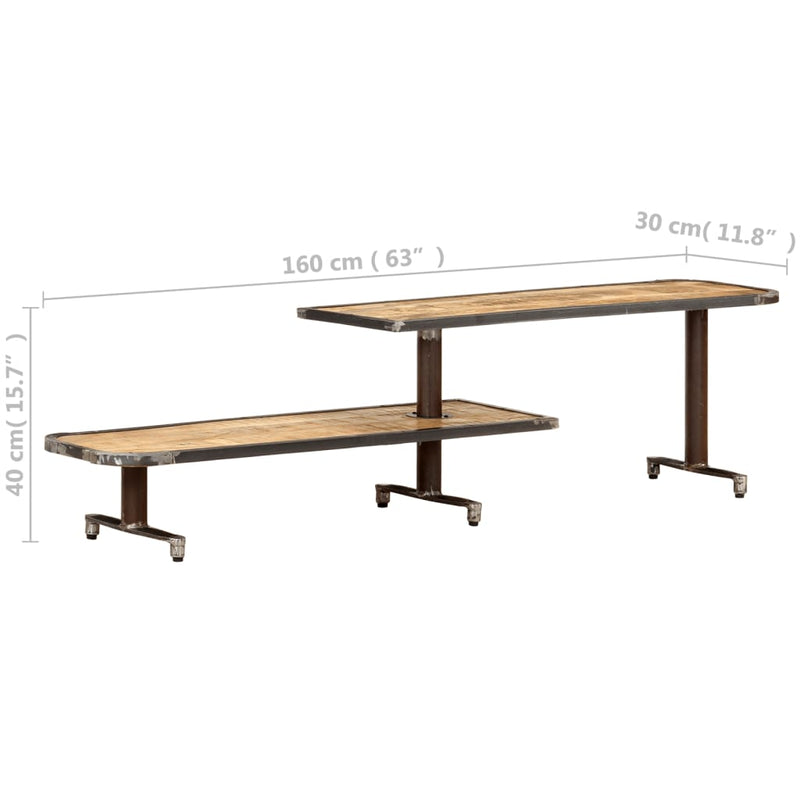 TV-Schrank 160x30x40 cm Massivholz Mango