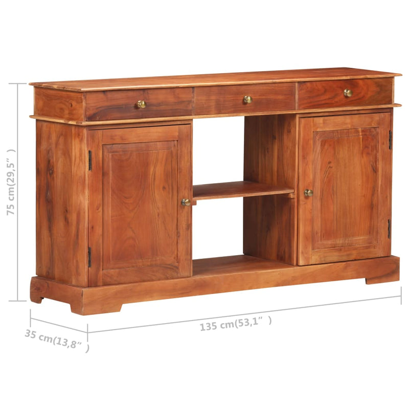 Sideboard 135x35x75 cm Akazienholz Massiv