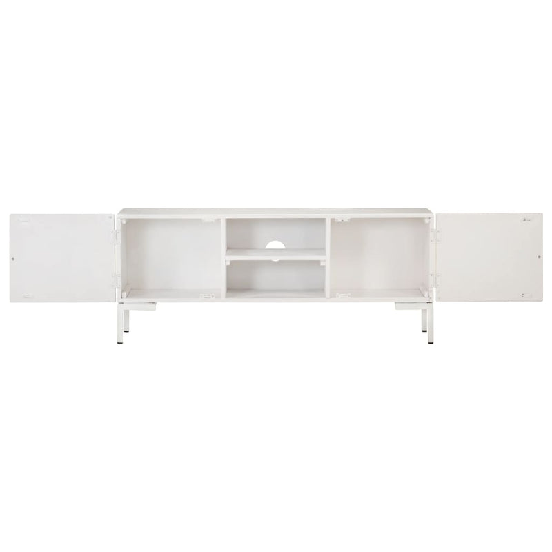 TV-Schrank Weiß 115x30x46 cm Massivholz Mango