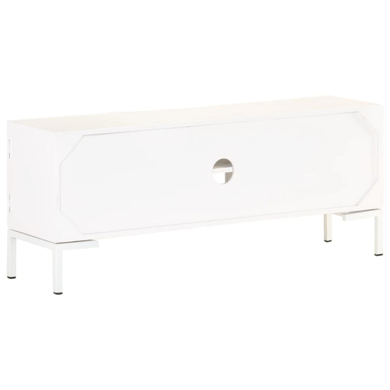 TV-Schrank Weiß 115x30x46 cm Massivholz Mango