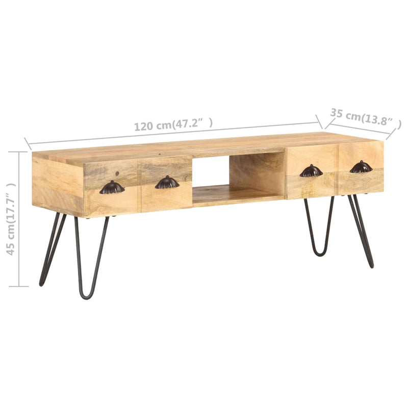 TV-Schrank 120x35x45 cm Mango Massivholz