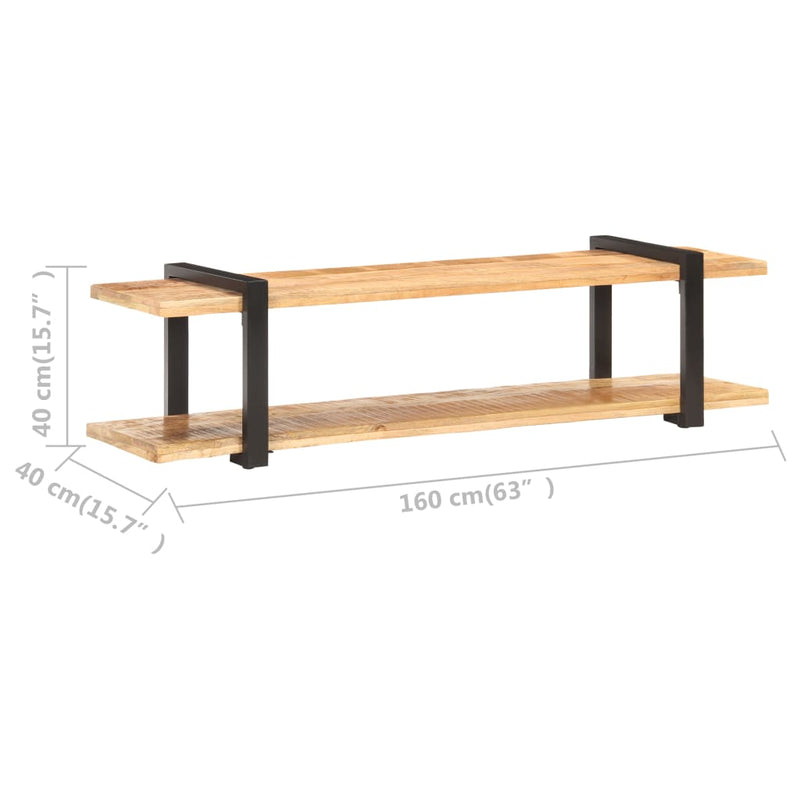 TV-Schrank 160x40x40 cm Raues Mango-Massivholz