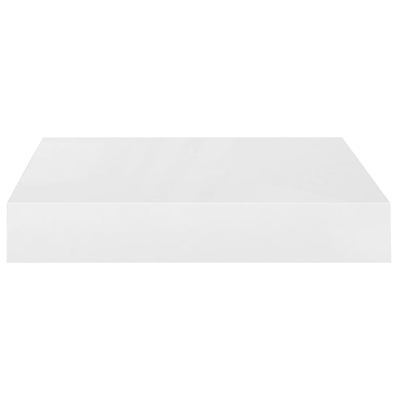 Schwebendes Wandregal Hochglanz-Weiß 23x23,5x3,8 cm MDF