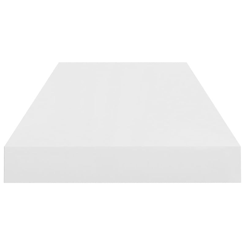 Schwebendes Wandregal Hochglanz-Weiß 60x23,5x3,8 cm MDF