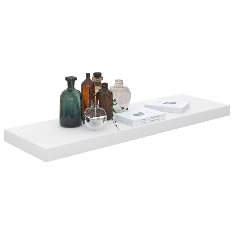 323751 vidaXL Floating Wall Shelf High Gloss White 80x23,5x3,8 cm MDF