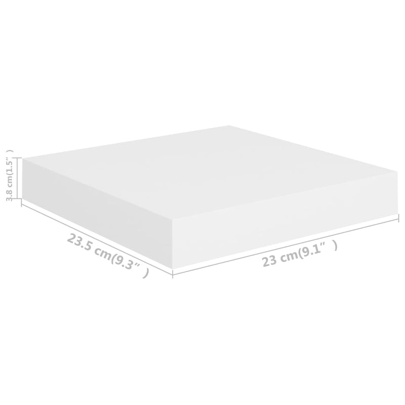 Schwebendes Wandregal Weiß 23x23,5x3,8 cm MDF