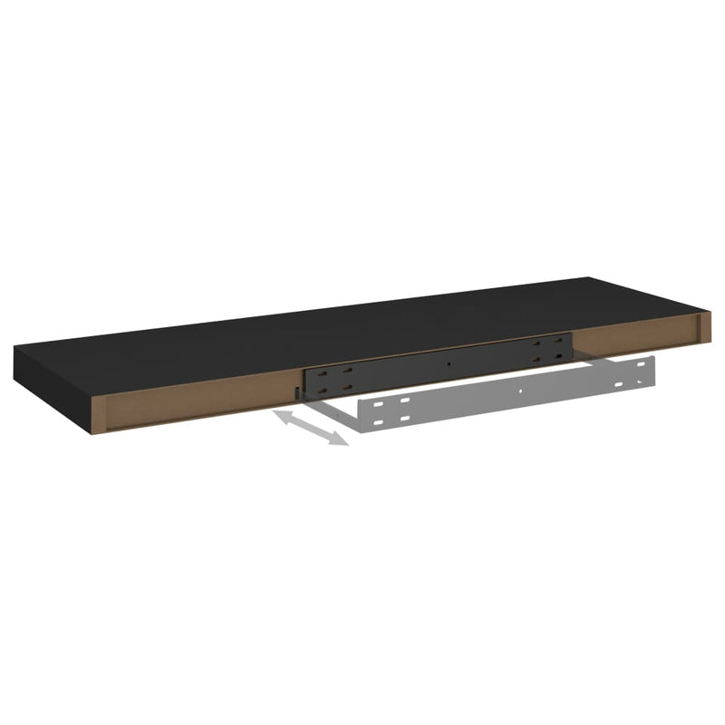 Schweberegale 4 Stk. Schwarz 80x23,5x3,8 cm MDF