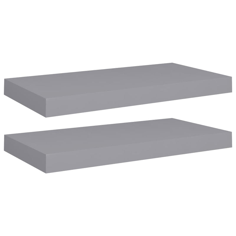 Schwebende Wandregale 2 Stk. Grau 50x23x3,8cm MDF