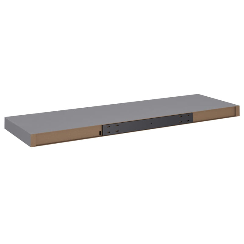 Schweberegale 2 Stk. Grau 80x23,5x3,8 cm MDF