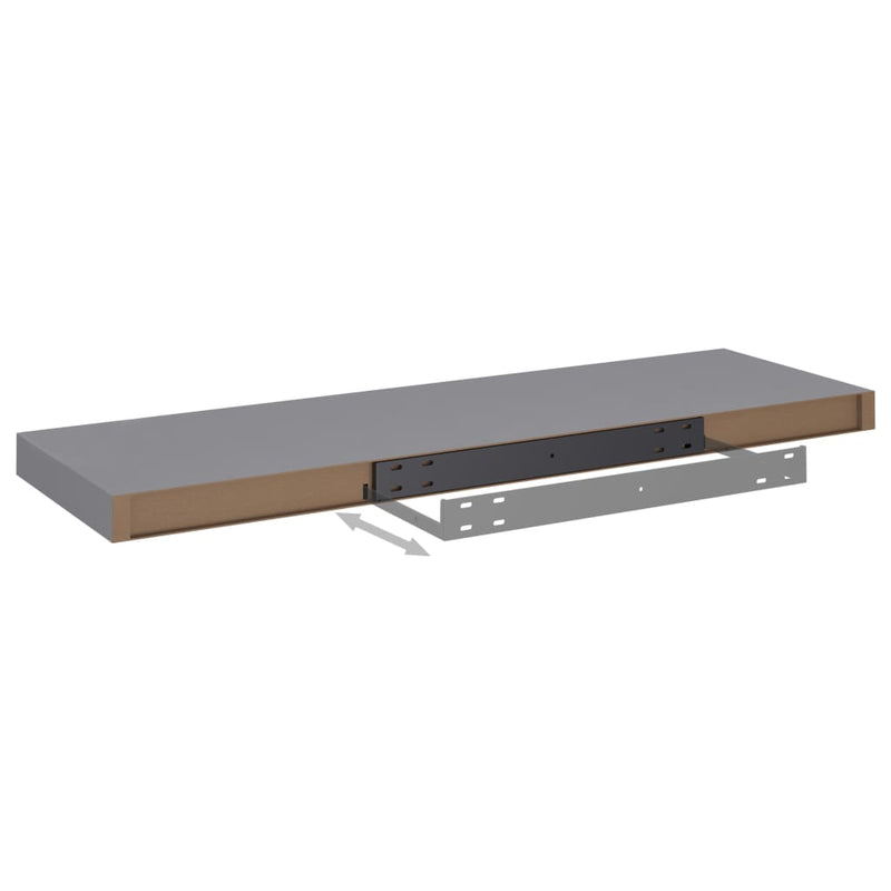 Schweberegale 4 Stk. Grau 80x23,5x3,8 cm MDF