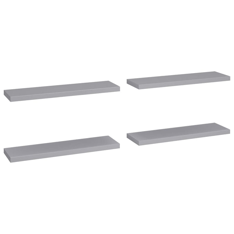 Schwebende Wandregale 4 Stk. Grau 90x23,5x3,8cm MDF