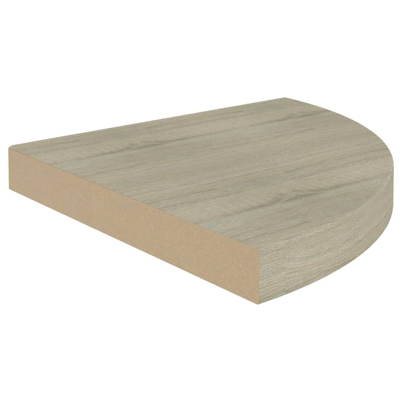 Eck-Schweberegale 2 Stk. Eichefarben 35x35x3,8 cm MDF