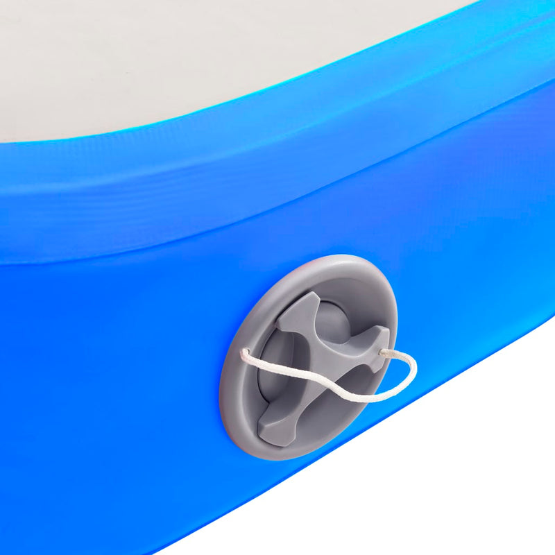 Aufblasbare Gymnastikmatte mit Pumpe 300x100x20 cm PVC Blau