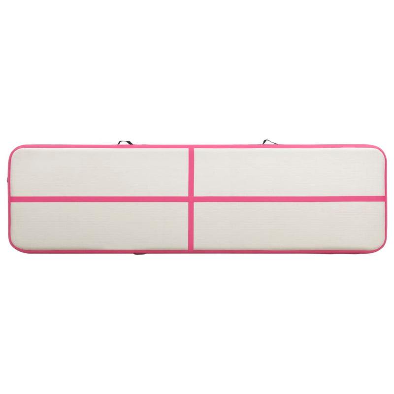 Aufblasbare Gymnastikmatte mit Pumpe 800x100x20 cm PVC Rosa