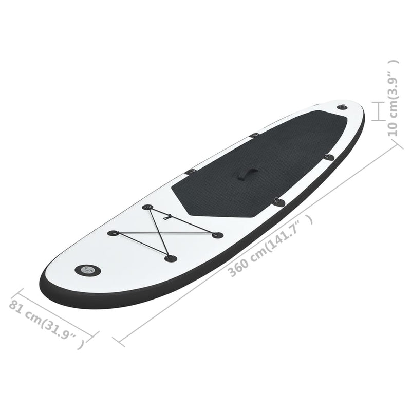 Aufblasbares Stand Up Paddle Board Set Schwarz und Weiß