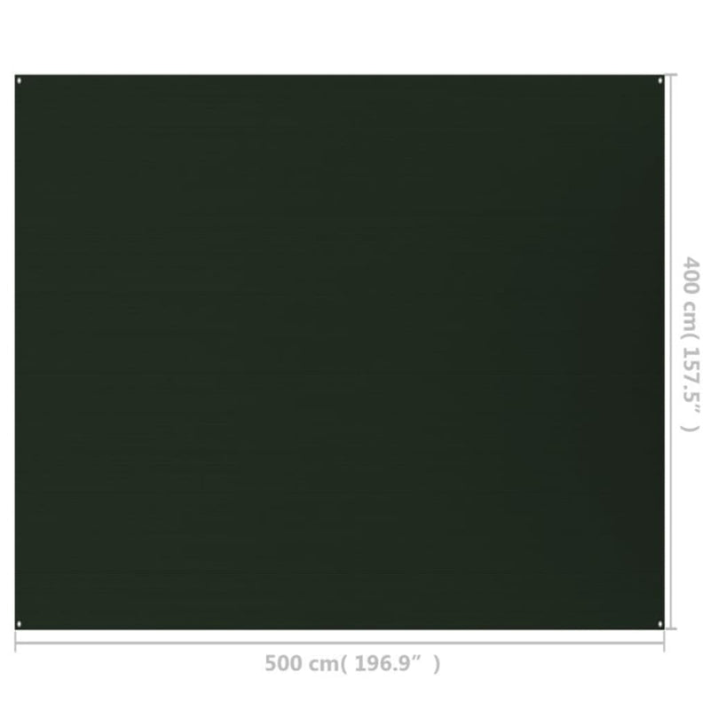 Zeltteppich 400x500 cm Dunkelgrün HDPE