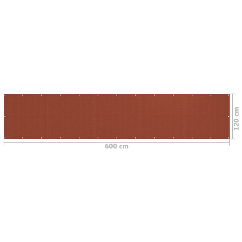 Balkon-Sichtschutz Terracotta-Rot 120x600 cm HDPE