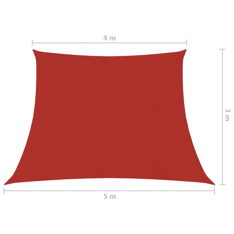 Sonnensegel 160 g/m² Rot 4/5x3 m HDPE