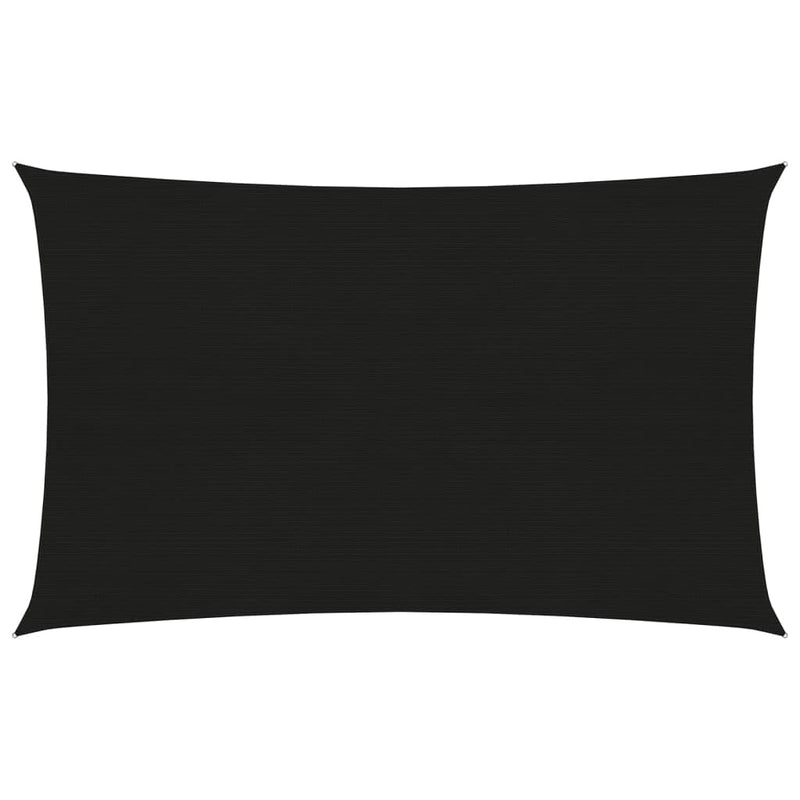 Sonnensegel 160 g/m² Schwarz 2x4 m HDPE