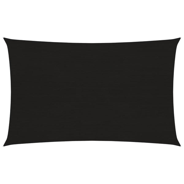 Sonnensegel 160 g/m² Schwarz 2x4,5 m HDPE