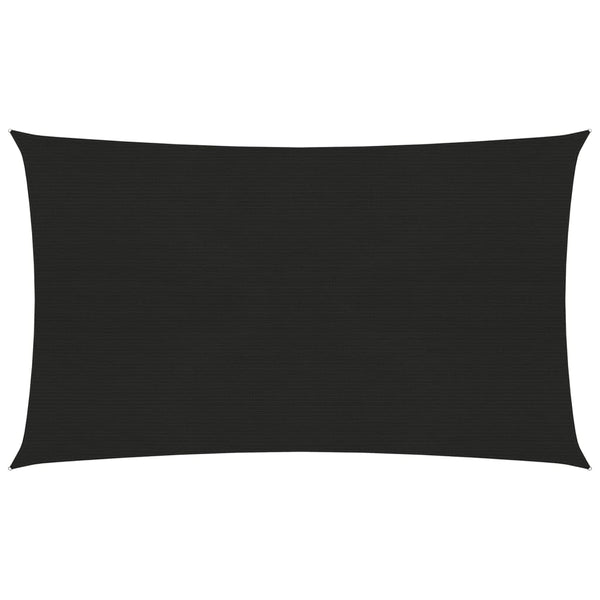 Sonnensegel 160 g/m² Schwarz 2x5 m HDPE