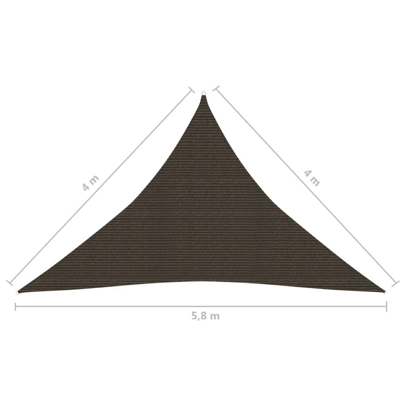 Sonnensegel 160 g/m² Braun 4x4x5,8 m HDPE