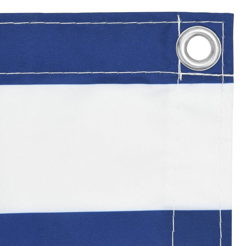 Balkon-Sichtschutz Weiß und Blau 75x400 cm Oxford-Gewebe