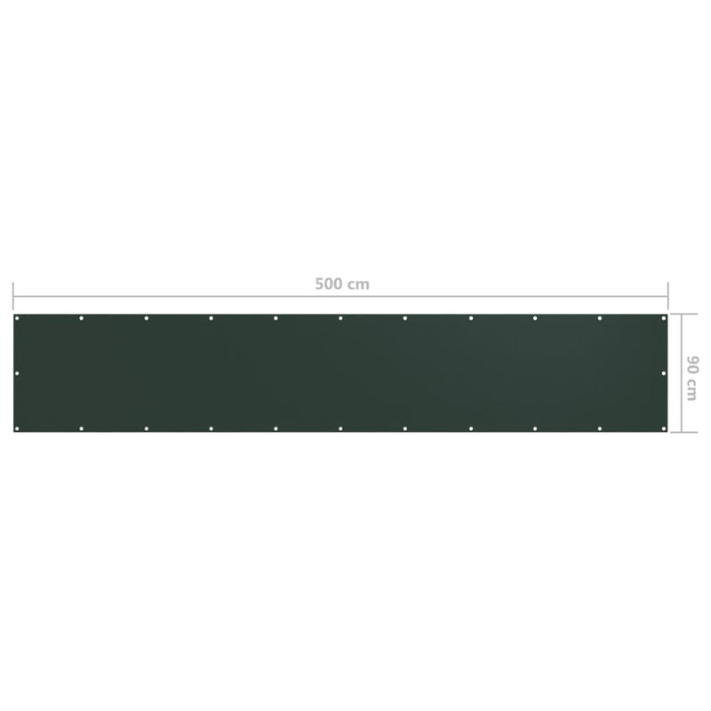 Balkon-Sichtschutz Dunkelgrün 90x500 cm Oxford-Gewebe