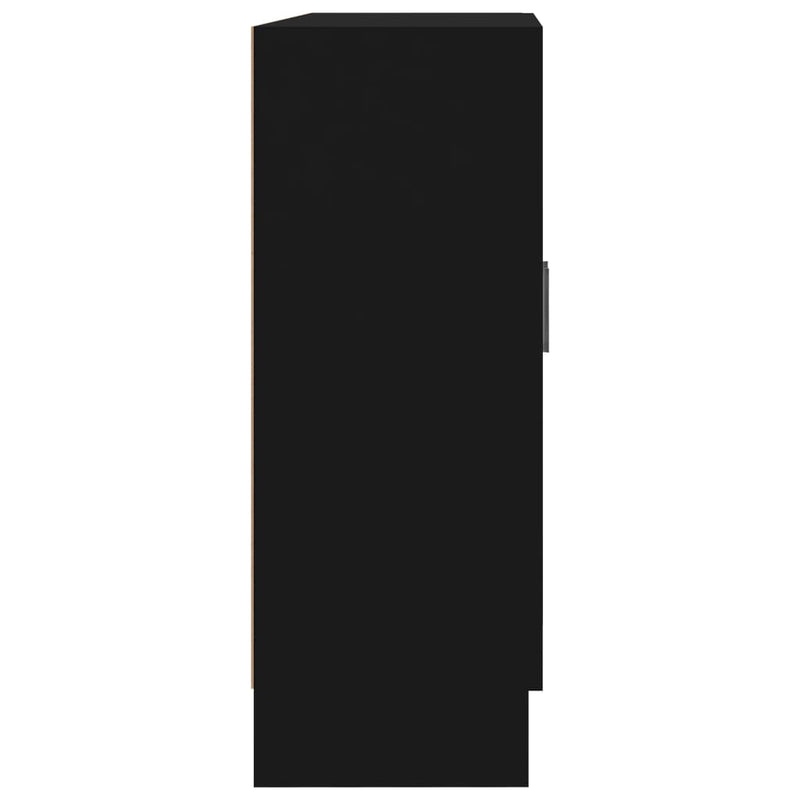 Vitrinenschrank Schwarz 82,5x30,5x80 cm Holzwerkstoff