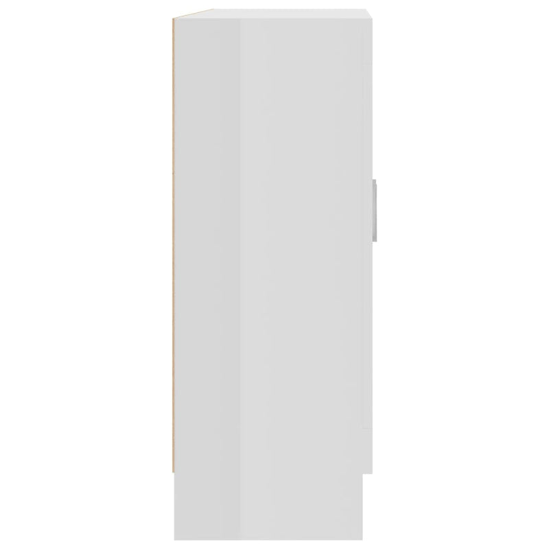 Vitrinenschrank Hochglanz-Weiß 82,5x30,5x80 cm Holzwerkstoff