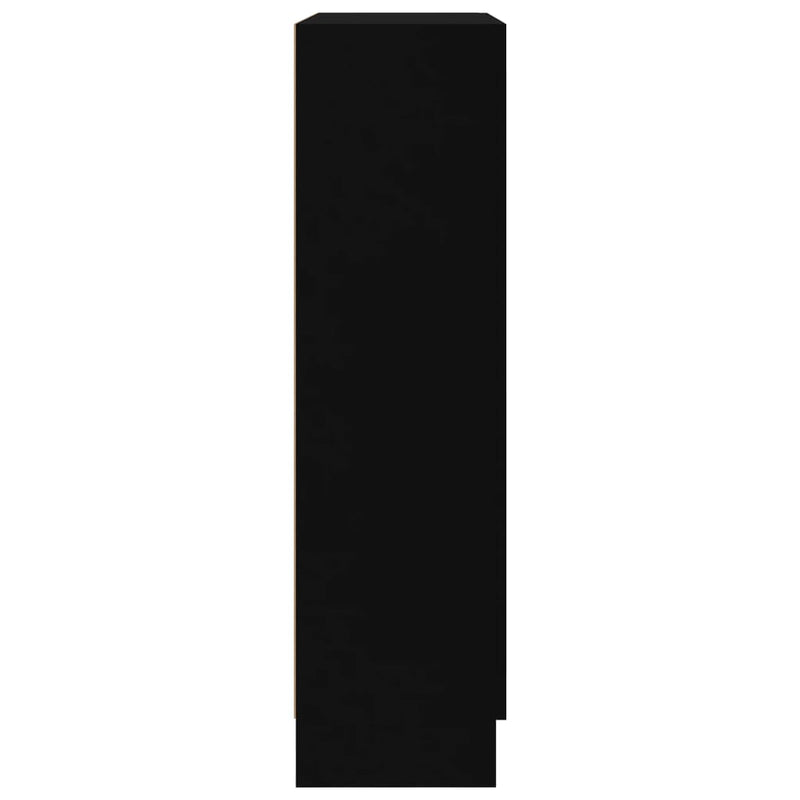 Vitrinenschrank Schwarz 82,5x30,5x115 cm Holzwerkstoff