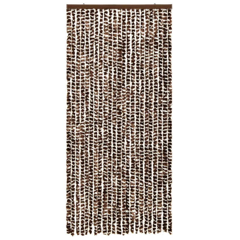 Insektenschutz-Vorhang Braun und Weiß 90x220 cm Chenille