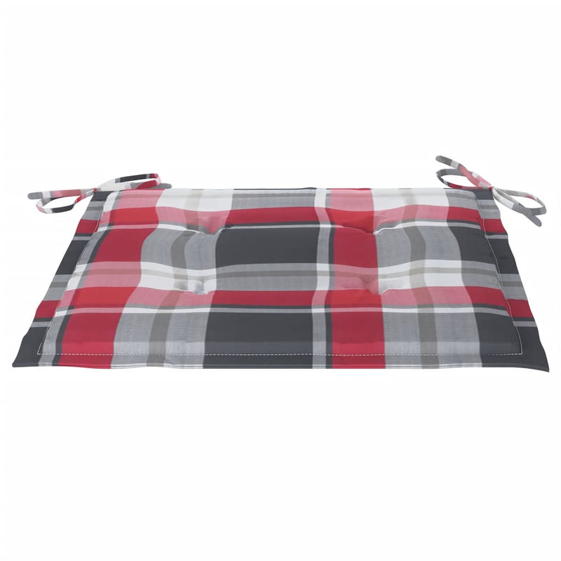 Gartenstuhl-Kissen 4 Stk. Rot Karomuster 50x50x3 cm Stoff