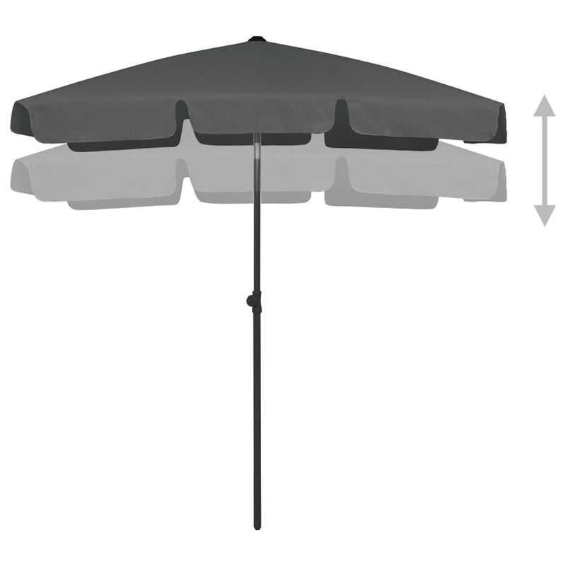 Strandschirm Anthrazit 180x120 cm